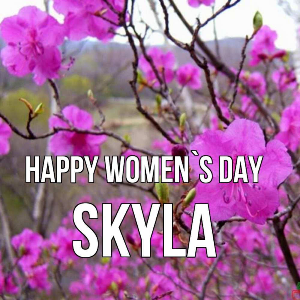 Greetings card с именем, Skyla happy women`s day международный женский день Greetings with text for free download 